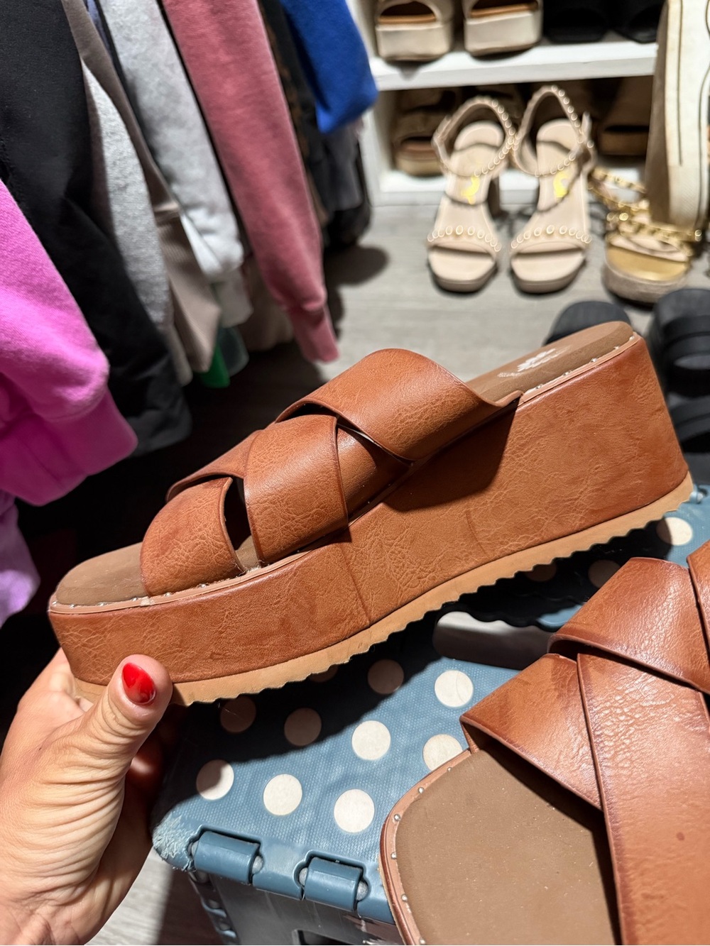 Yellowbox Women's Tan Platform Slide Sandals
